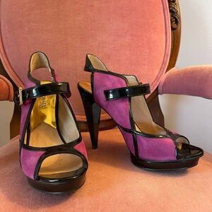 Michael Kors suede and patent heels